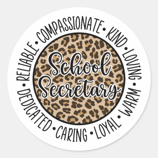 Schoolsecretaris Gift, Secretaris Appreciation Day Ronde Sticker (Voorkant)
