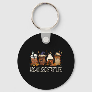 Schoolsecretaris Horror Herfst Coffee Halloween Po Sleutelhanger