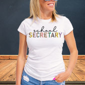 Schoolsecretaris Leopard Print Tshirt