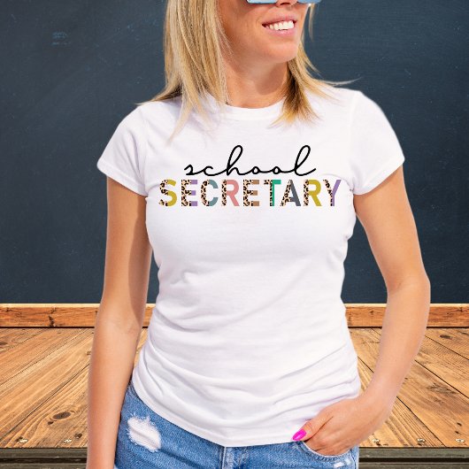 Schoolsecretaris Leopard Print Tshirt