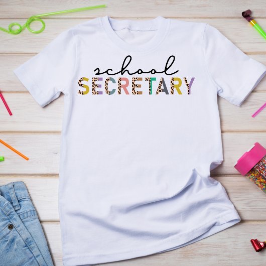 Schoolsecretaris Leopard Print Tshirt
