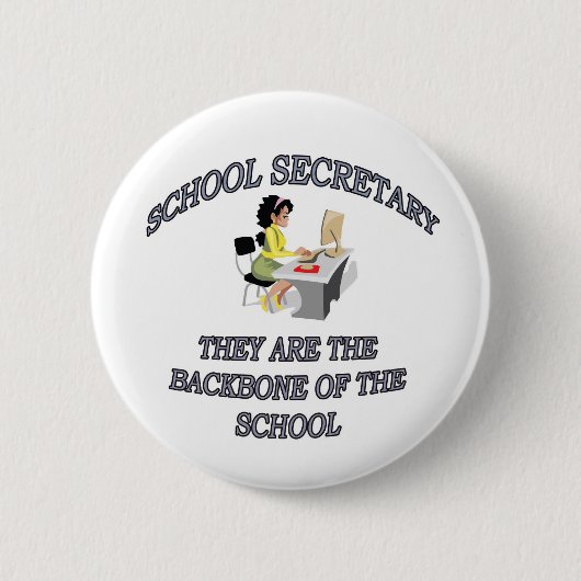 SCHOOLSECRETARIS RONDE BUTTON 5,7 CM (Voorkant)