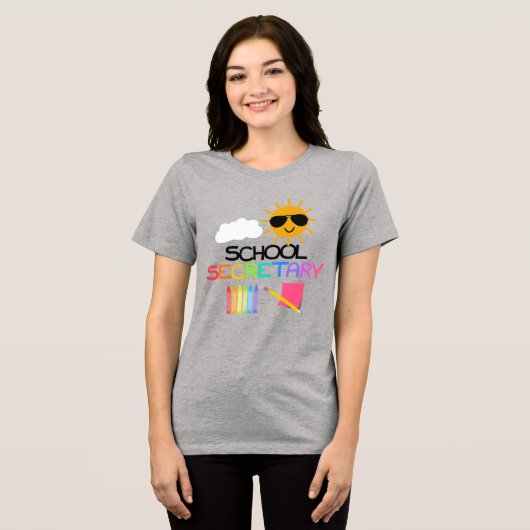 Schoolsecretaris Tri-Blend Shirt (Voorkant volledig)