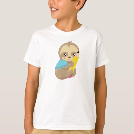 Schoolsleuf, klapsleuf, Baby sleuf, pen, potlood T-shirt (Voorkant)