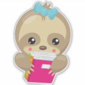Schoolsleuf, klapsleuf, Baby sleuf, schoolboeken Sticker (Voorkant)