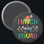 Schoolslunch Hero Squad Cafeteria Workers Cirkel Magneet<br><div class="desc">School Lunch Hero Squad Funny Cafeteria Workers ontwerpen Gift Circle Magnet Classic Collectie.</div>