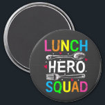 Schoolslunch Hero Squad Cafeteria Workers Cirkel Magneet<br><div class="desc">School Lunch Hero Squad Funny Cafeteria Workers ontwerpen Gift Circle Magnet Classic Collectie.</div>