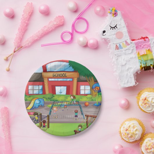 Schoolspeelplaats Papieren Bordje (Feest)