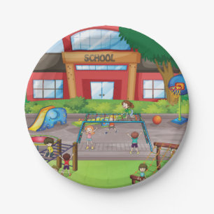 Schoolspeelplaats Papieren Bordje