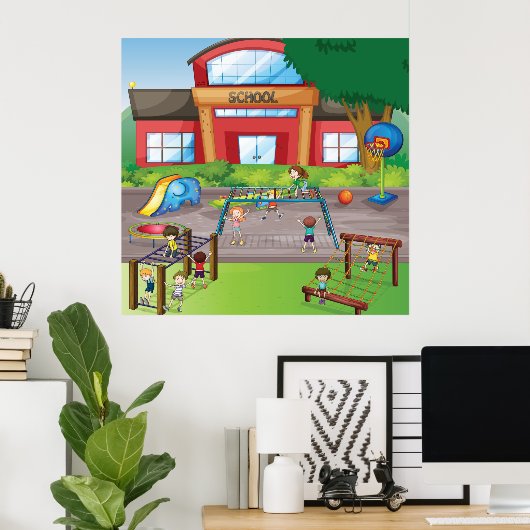 Schoolspeelplaats Poster (Thuiskantoor)