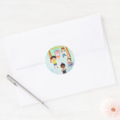Schoolspeelplaats Ronde Sticker (Envelop)