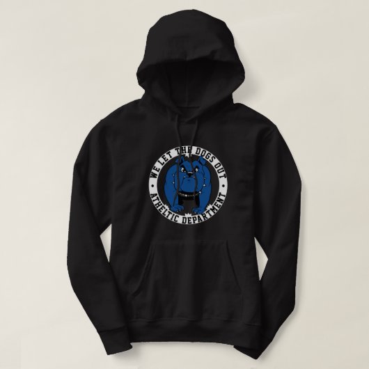 Schoolsporten We laten de honden uit Bulldog Masco Hoodie (Design voorkant)