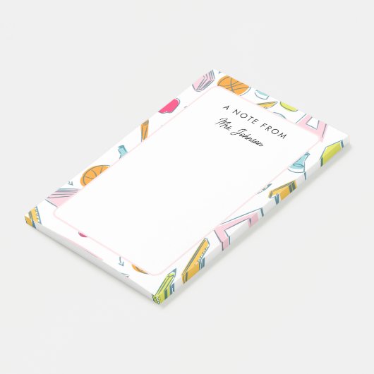 Schoolspullen Pattern A Note of Teacher Cute (Schuin)