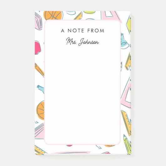 Schoolspullen Pattern A Note of Teacher Cute (Voorkant)