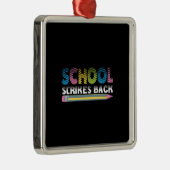Schoolstakingen terug metalen ornament (Rechts)