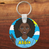 Schoolstudent Schattigee Cartoon meisjesnaam Sleutelhanger (Voorkant)