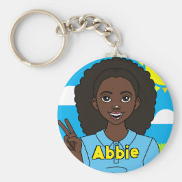 Schoolstudent Schattigee Cartoon meisjesnaam Sleutelhanger