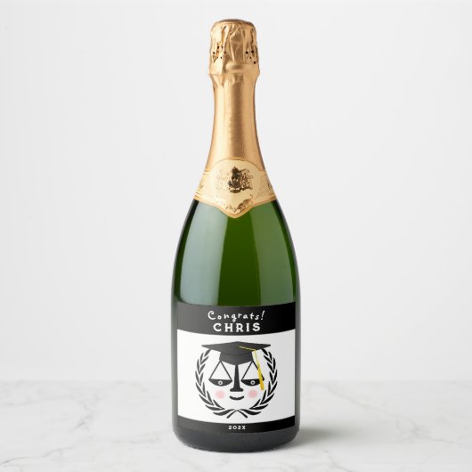 Schoolstudieobject Gift Sparkling Wijnetiket (Voorkant)