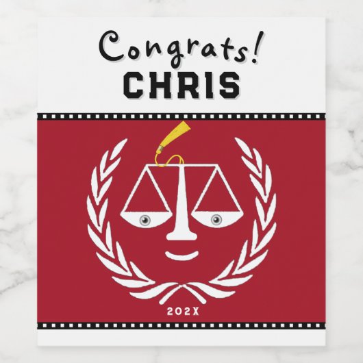 Schoolstudieobject Gift Wijn Etiket (Enkel label)