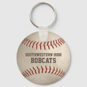 Schoolteam en speler noemen vuile honkbal sleutelhanger (Voorkant)