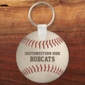 Schoolteam en speler noemen vuile honkbal sleutelhanger (Voorkant)