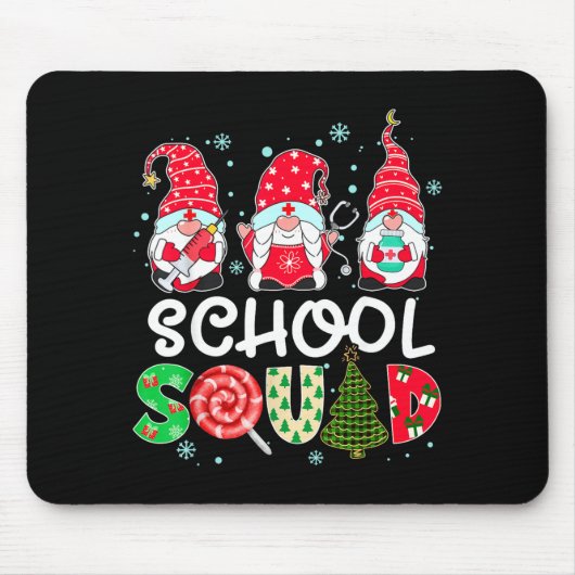 Schoolteam kabouter verpleegster stethoscoop kerst muismat (Voorkant)