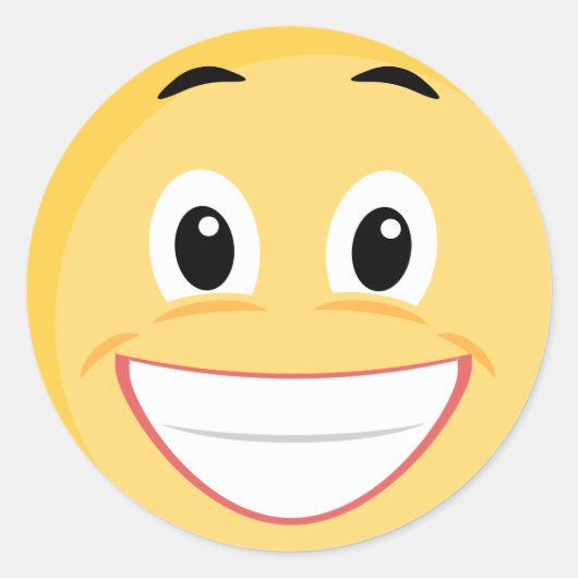 Schoolteller met Face Emoji Ronde Sticker (Voorkant)