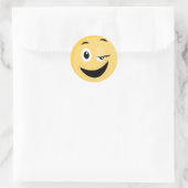Schoolteller met Face Emoji Ronde Sticker (Tas)
