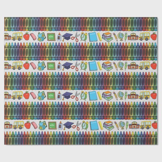  schoolthema cadeaupapier (Vlak)