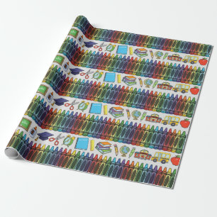 schoolthema cadeaupapier