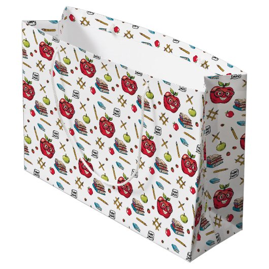 Schoolthema geschenktas groot cadeauzakje (Achterkant Gekanteld)