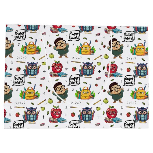 Schoolthema geschenktas groot cadeauzakje (Achterkant)