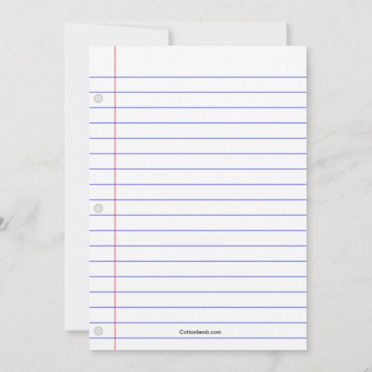 Schoolthema Pensioenpartij Kaart (Achterkant)