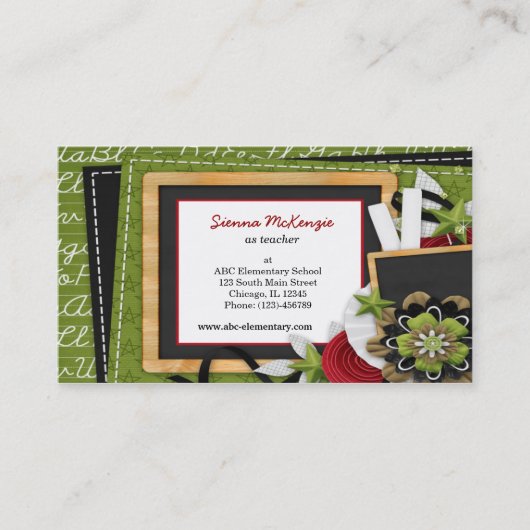 Schoolthema Visitekaartje (Voorkant)