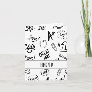 Schooltijd dank u bedankkaart