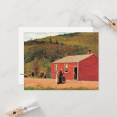 Schooltijd, populair schilderij van Winslow Homer, Kaart (Voorkant / Achterkant in situ)