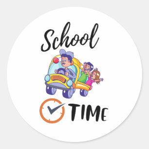 Schooltijd Ronde Sticker