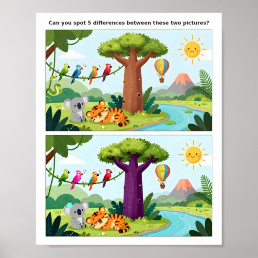 Schooltijd Zoek het Verschil Poster – Onderwijs (Voorkant)