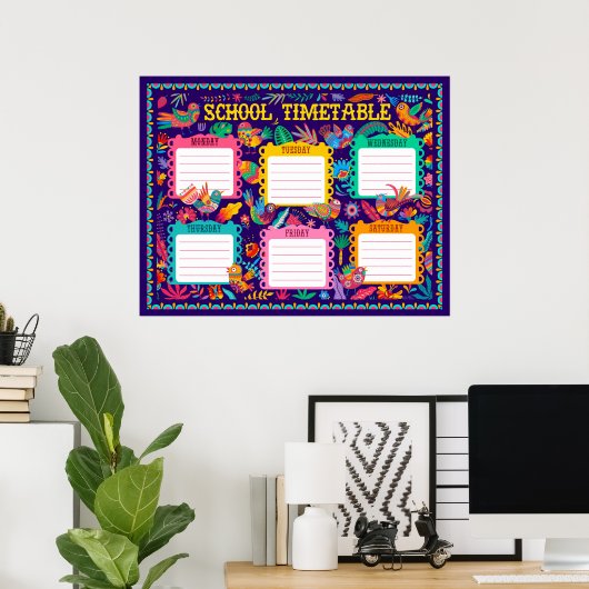 Schooltijdschema Poster (Thuiskantoor)