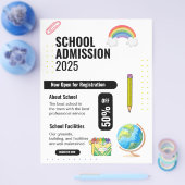 Schooltoelatingsflyer, schoolpromotieflyer flyer (Enkel)