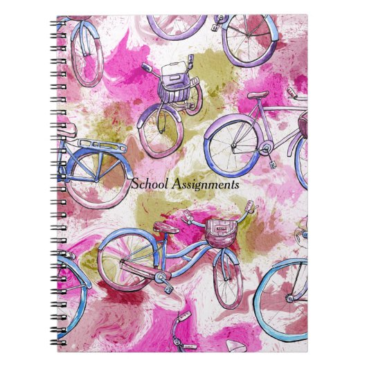 Schooltoewijzing Notitieboek Tie Dye & Bikes (Voorkant)