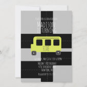 Schooltransportwiel- bus Birthday Party Aankondiging (Voorkant)