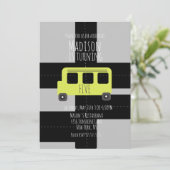 Schooltransportwiel- bus Birthday Party Aankondiging (Staand voorkant)