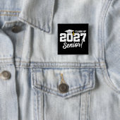Schooltrots Afstudeerjaar Eindexamenklas 2027 Vierkante Button 5,1 Cm (In situ)