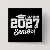 Schooltrots Afstudeerjaar Eindexamenklas 2027 Vierkante Button 5,1 Cm (Voorkant)