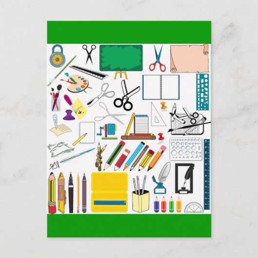 Schoolvakken3 Briefkaart (Voorkant)