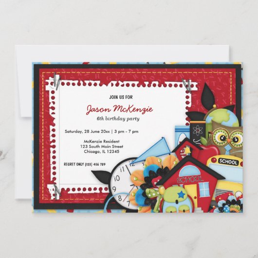 Schoolverjaardagsthema Kaart (Voorkant)