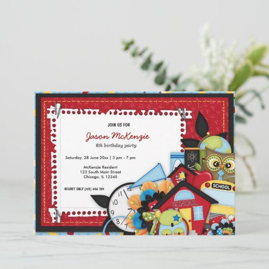 Schoolverjaardagsthema Kaart (Staand voorkant)