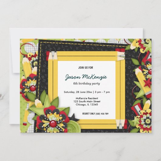 Schoolverjaardagsthema Kaart (Voorkant)