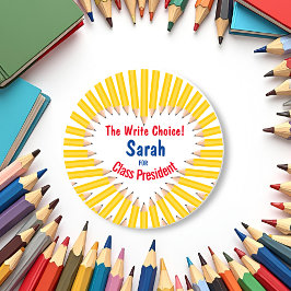 Schoolverkiezingen Schrijven Keuze Cirkel Labels: Ronde Sticker